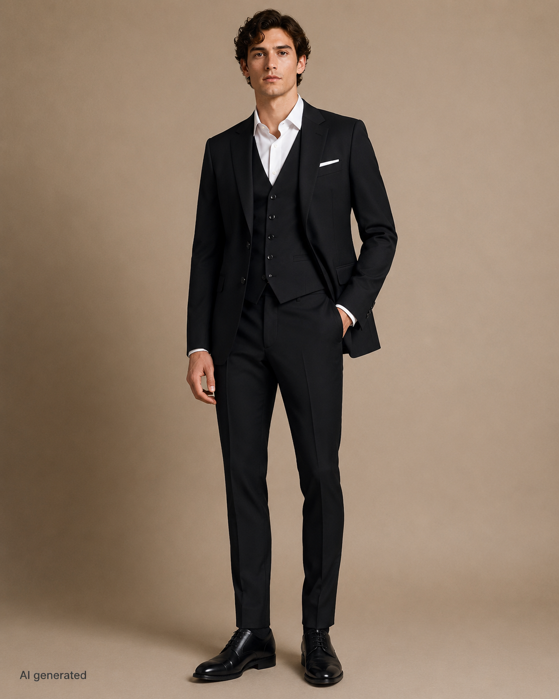 Fekete extra slim fit Digel öltöny