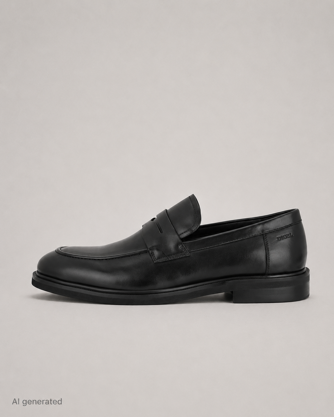 Fekete 'penny loafer' Digel Sokrates bőrcipő