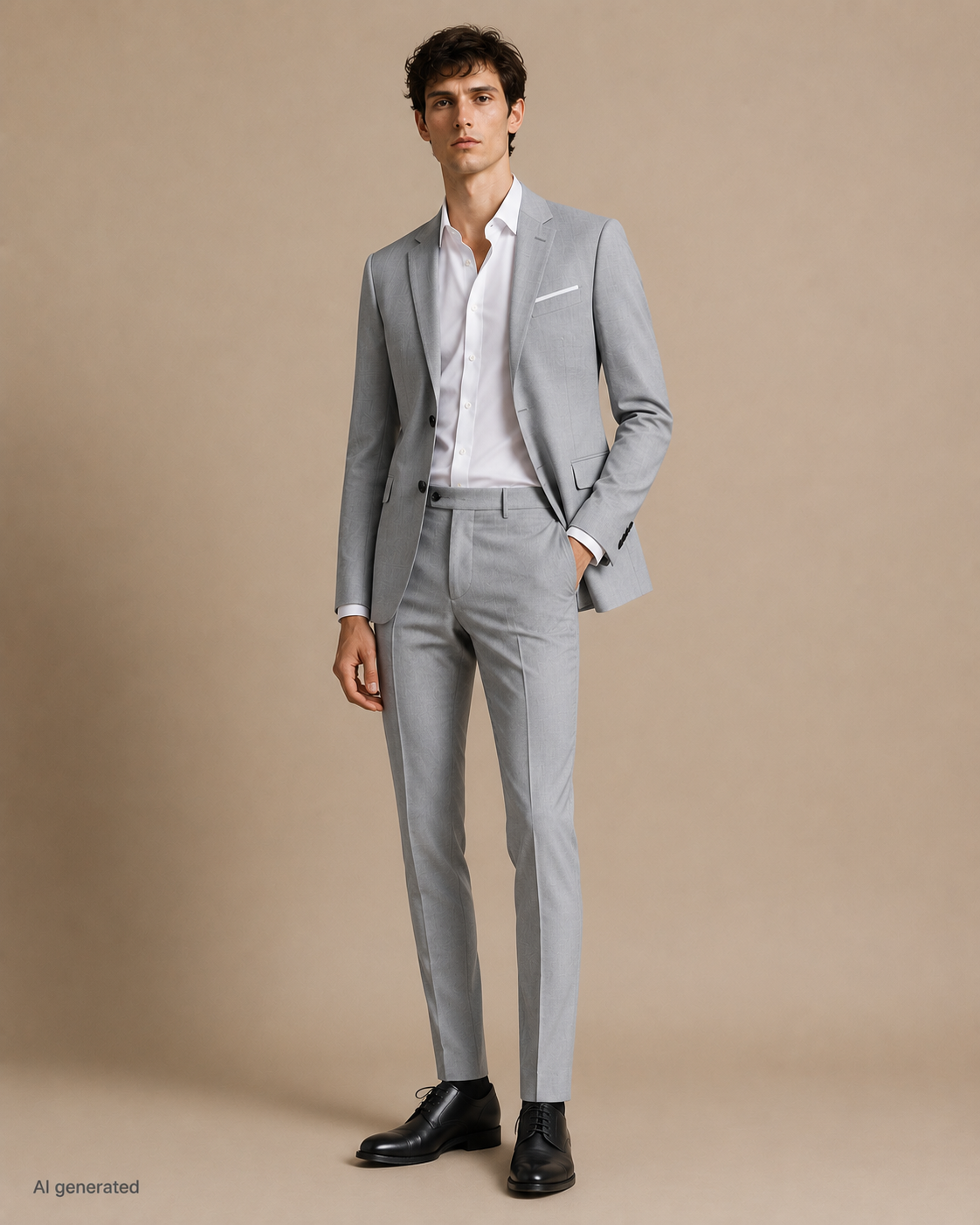 Világosszürke Digel extra slim fit öltöny