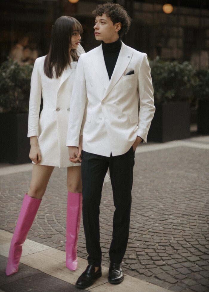 Fehér duplasoros zakó