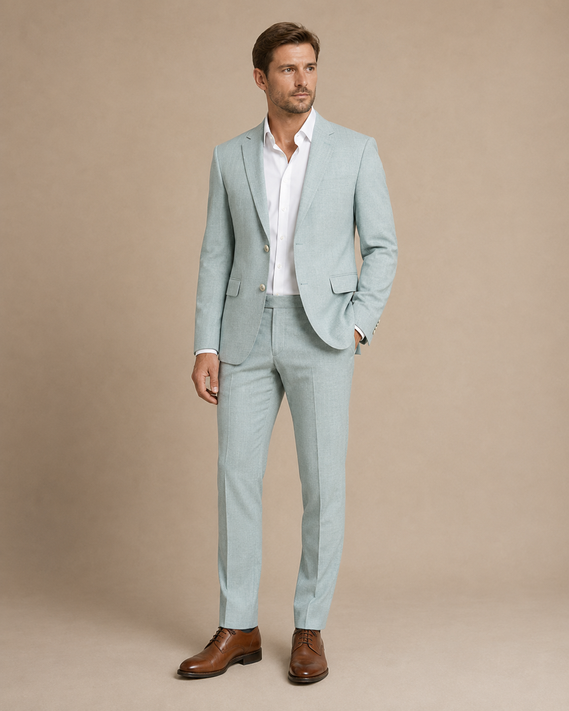 Világoszöld Digel slim fit öltöny