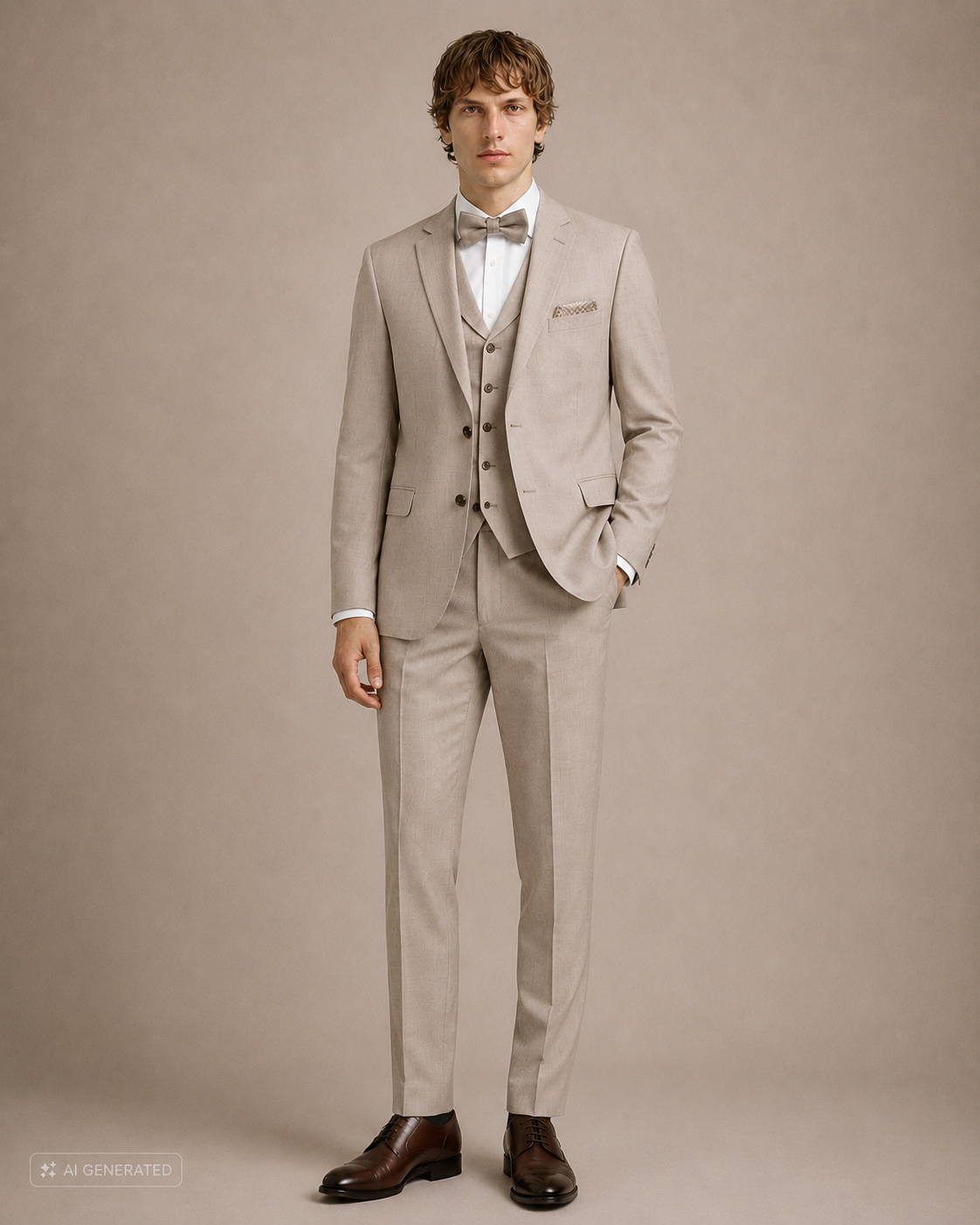 Bézs slim fit Carl Gross Öltöny