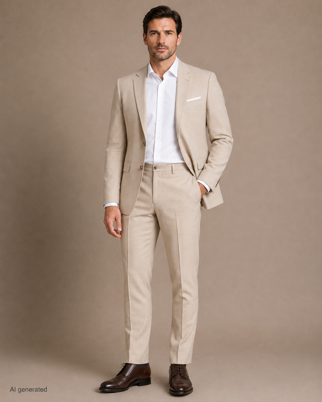 Bézs slim fit Digel öltöny